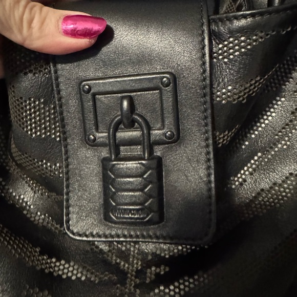 Roberto Cavalli Black Laser Cut Zebra Print Hobo Bag - Picture 2 of 8